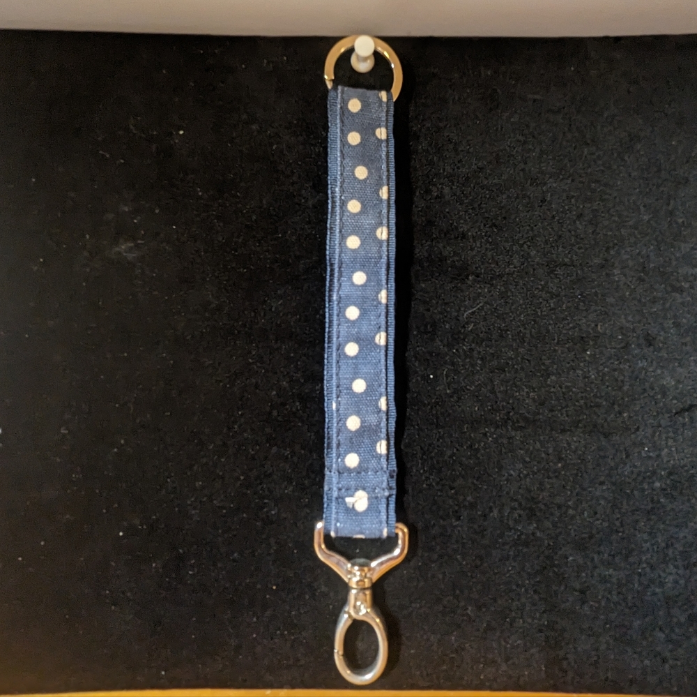 thirty-one wristlet key fob strap navy dot